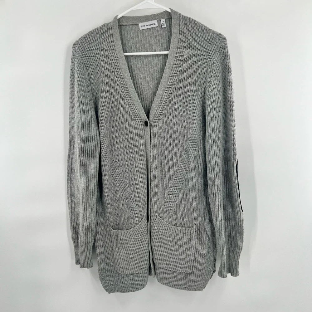 525 America grey cardigan sweater size S - Picture 3 of 8